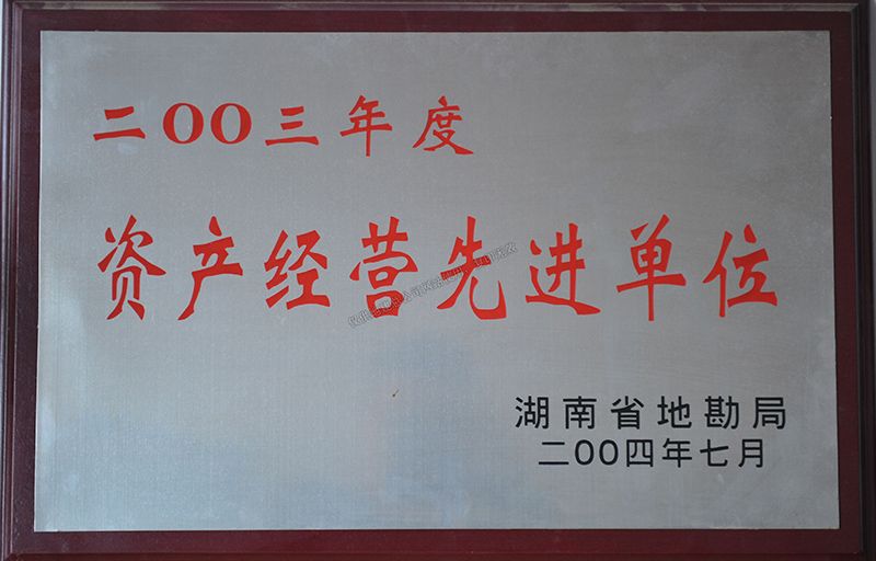 2003年度資產(chǎn)經(jīng)營先進(jìn)單位